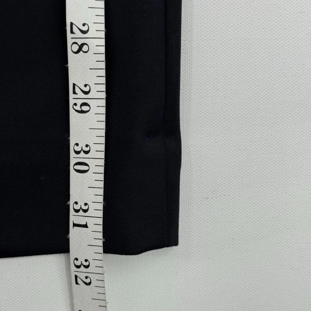 COS Pencil Skirt Navy Blue Midi Back Slit Stretch Cotton 10 Minimalist Quiet Lux
